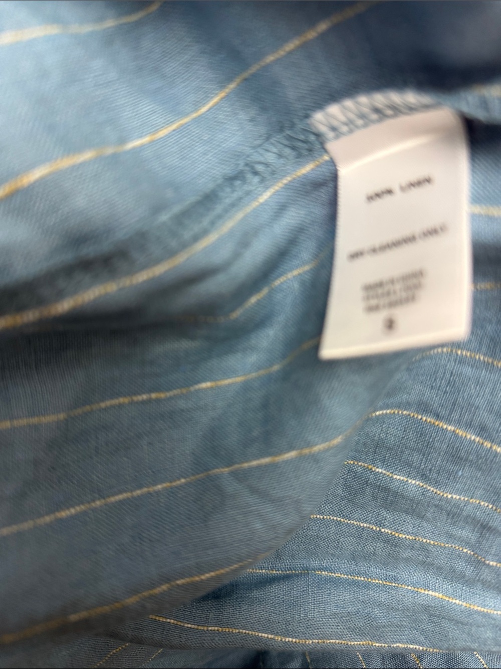 By together Anthropologie Light Blue Smocked Dress linen top small - Picture 4 of 6